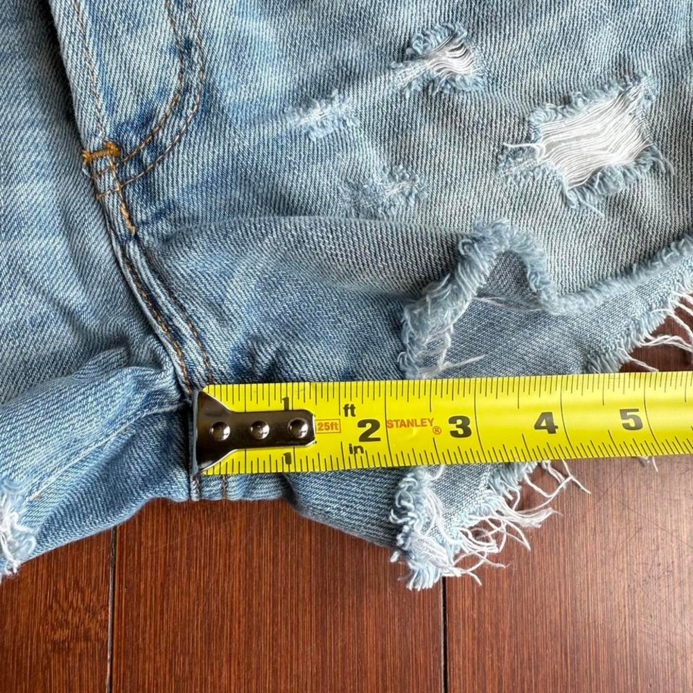 Abercrombie & Fitch Blue Distressed Denim Boyfriend Cutoff Shorts - Picture 8 of 8